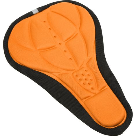 Housse de selle de vélo douce, respirante et résistante en éponge, facile à installer, confortable, design concave et convexe, coussin de selle orange (1/5)