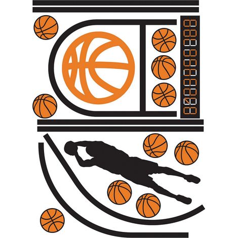 Stickers repositionnables - Terrain de Basket (1/5)