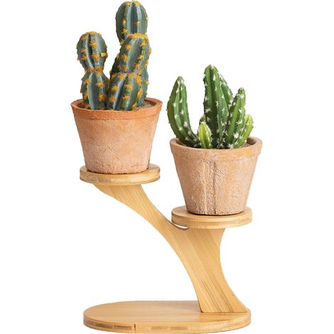 Étagère à Fleurs à 2 niveaux Mini Style Branches D'arbre - Stand pour Bureau, Table, Balcon (1/5)