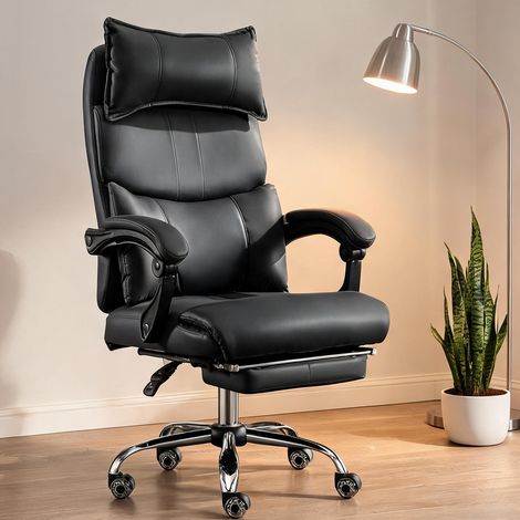 Chaise de bureau coloris noir en tech cloth 65 x 48 x 120 cm (1/5)