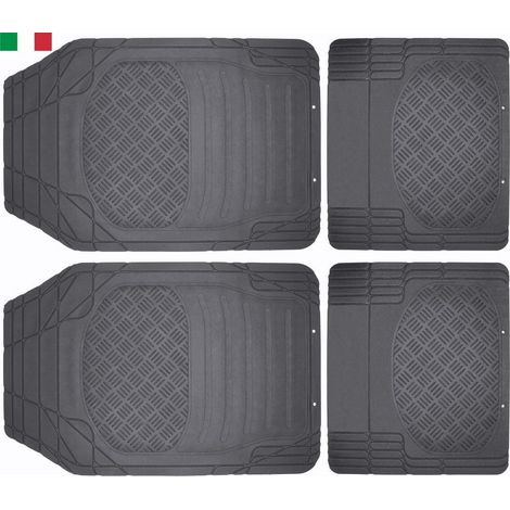Set tappeti auto universali lavabili antiscivolo - 4 pezzi in Eco Gomma (1/2)