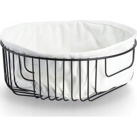 Zeller Cesta para pan negra diámetro 24 cm altura 8 cm