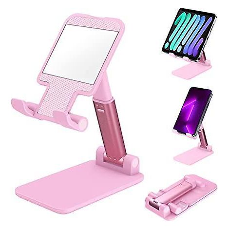 (rose)support Tlphone, Support De Tablette Pliable Support De Tlphone Portable Pour Bureau Avec Miroir Compatible Avec Samsung Ipad Mini Iphone To (1/5)