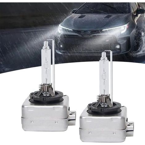ampoules de voiture D1S, blanc froid 6000 K, phares ultra-lumineux avec anneau de retenue et culot en métal, remplacement plug-and-play pour feux de croisement et de route, universel pour voitures (ar