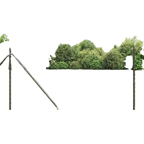Poste para cerca, acero resistente, fácil instalación, verde militar. (1/2)