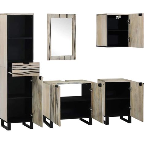 Maison Exclusive - Badezimmermöbel-Set mit Regal 5 pcs Walnussbra
