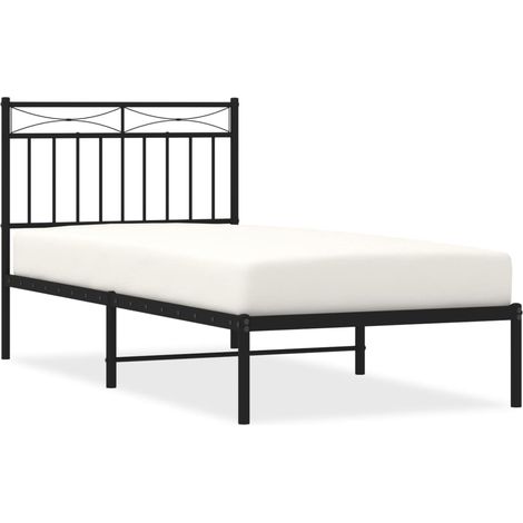 Maison Exclusive - Cadre de lit métal sans matelas avec tête de lit noir 90x190 cm (1/5)