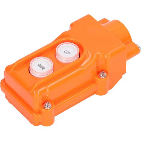 Hängender Steuerkasten aus Kunststoff für Krane, Drucktaster, Hubsteuerung (Auf/Ab), mit Anschlussmuffe, 220 V/500 V (1/5)