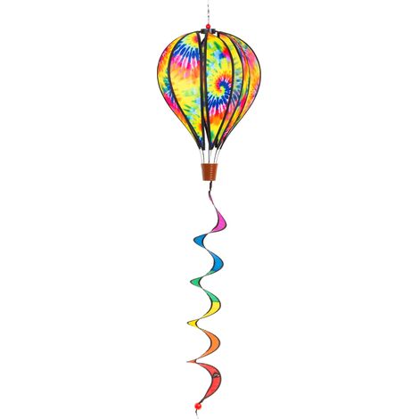 Element décoratif de jardin hq hot air balloon tie dye facile à installer tournant au vent