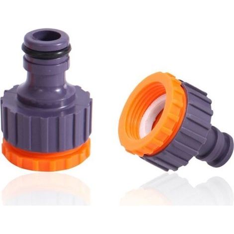 Plastique 3/4 '' and 1/2 '' BSP 2in1 Nez de Robinet d'arrosage à Visser débit Tap Connector Threaded Faucet Adapter 27 Pack (1/4)