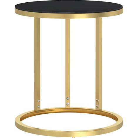 Maison Exclusive - Beistelltisch Golden und Schwarz 45 cm Hartgla (1/5)