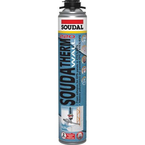 adesivo poliuretanico 'soudatherm wall' soudal 750 ml - pistola (1/2)