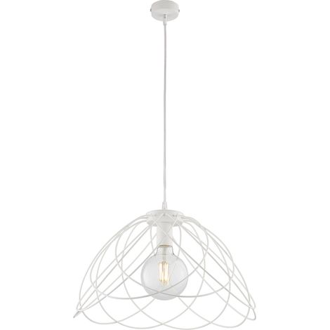 Sospensione Moderna 1 Luce Pagoda In Ferro Laccato Bianco (1/2)