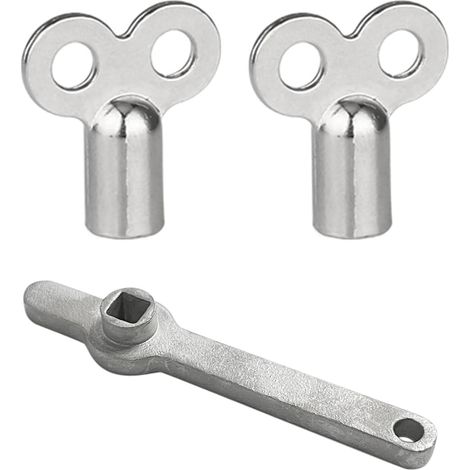 manija de radiador de acero inoxidable, 2 llaves de purga, llave cuadrada larga, purga de radiador, controles y accesorios, se adapta a la mayoría de radiadores y calentadores (1/5)