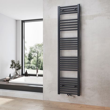 Heilmetz Handtuchheizkörper Warmwasser 160 x 40 cm, 547 W, Anthrazit, Badheizkörper Zentralheizung (1/5)