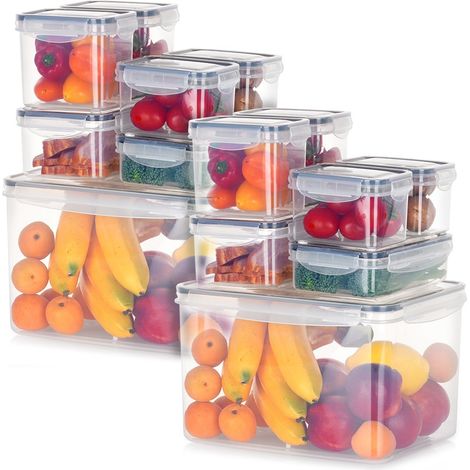 Contenitori per alimenti con coperchio e guarnizione, 14 pezzi.