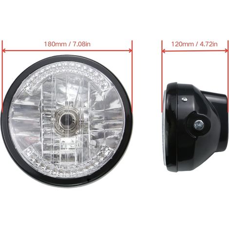 Spécialement conçus pour les motos cruiser de style Harley MR120102, avec des phares à anneau angulaire modifié de 7 pouces pour les feux de route et de croisement. (1/4)
