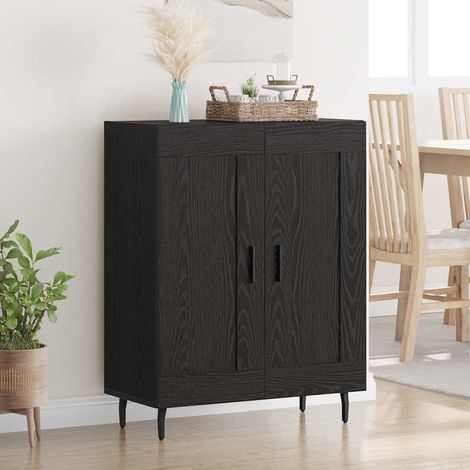 Buffet-Meuble de rangement Chêne noir 69,5 x 34 x 90 cm Bois d'ingénierie et fer 666877 (1/5)
