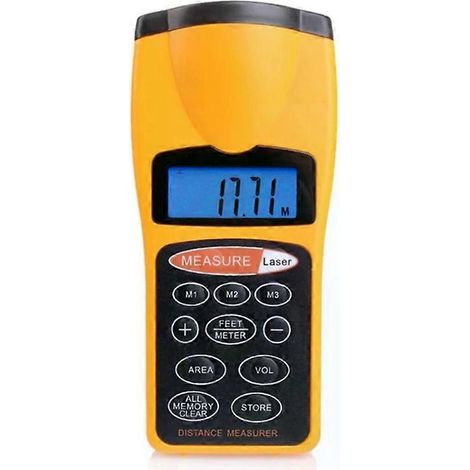 Télémètre à ultrasons - Écran LCD 1,8", pointeur laser rouge, CP-3007 (1/5)
