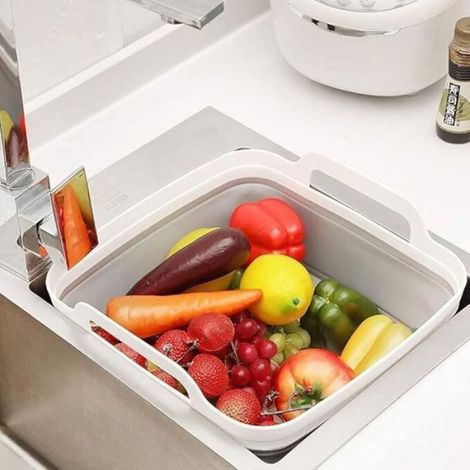 Lavabo Pliable - 9 L - Pour Camping Car Cuisine Extérieure Lavage Légumes Vaisselle - Gris - 1 Pièce (1/5)