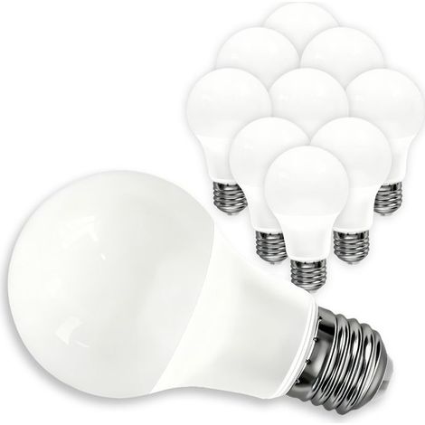 Ampoule LED E27 9W Blanc Froid 6400K Lot de 10 (1/2)