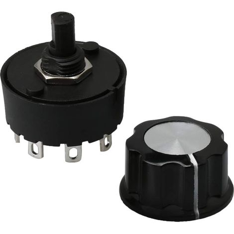 6-stufiger Drehregler – 1 Stück – PA66 Schwarz – Für Mixer/Zitrusentsafter – 22 mm (1/5)