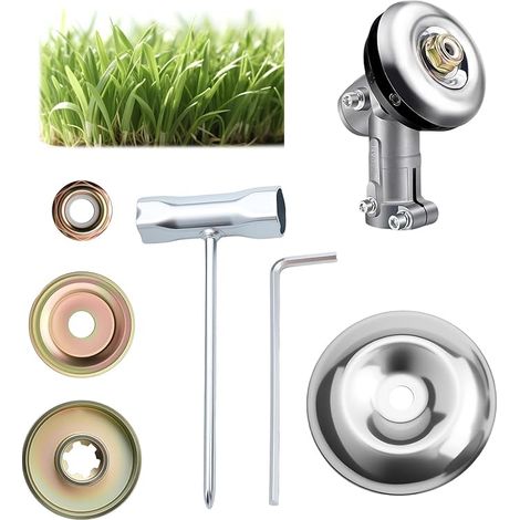 6 Pièces Kit Fixation Universel pour Tête de Débroussailleuse, Brosse Debroussailleuse Écrou et pour Lame, Compatible Tondeuse, Coupe-Bordures, Brosse Métallique Débroussailleuse (1/5)