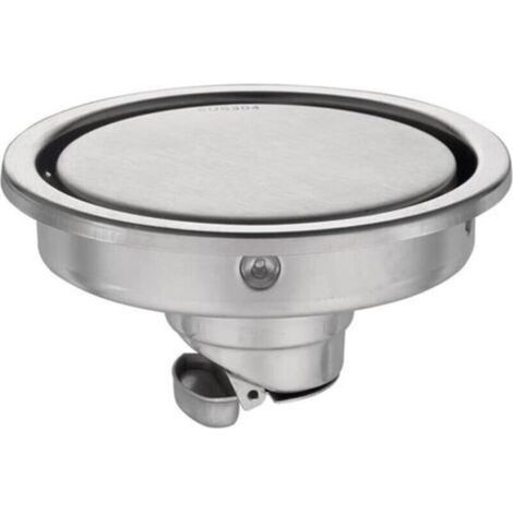Siphon en acier inoxydable 304 pour évacuation de salle de bain et cuisine – Grille ronde anti-odeurs – Débit d’évacuation 98 % – Conforme aux normes européennes