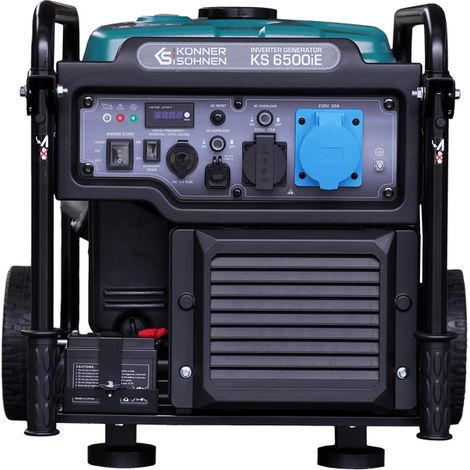 Generador Inverter Portátil Könner & Söhnen KS 6500iE: 6.5 kW, Arranque Eléctrico, Onda Senoidal Pura, Modo Eco, Pantalla LED y Ruedas Incluidas