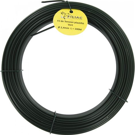 Fil de tension galvanisé plastifie  vert 2,4mm 50m