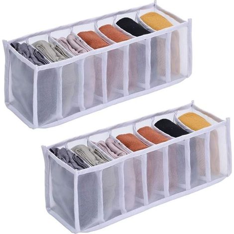 YMYNY Lot de 2 boîtes de rangement pour tiroirs, sous-vêtements, soutiens-gorge, chaussettes, culottes, organiseurs de garde-robe (1/4)