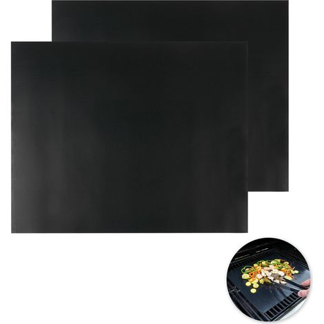 2 Pièces Tapis de Cuisson Barbecue Tapis Grille Barbecue 40 x 50 cm pour Four et Barbecue Feuilles de Cuisson Réutilisables Antiadhésives 260 C (1/4)
