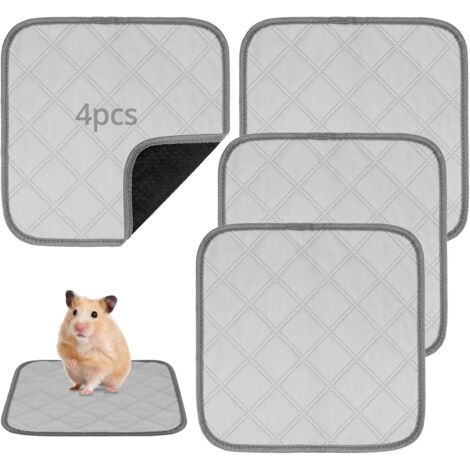 Sollbry 4 Pcs doublures de Cage pour Cochon d'Inde, Tapis à Pipi pour Cochon d'Inde, 30 x 30 cm, Rapidement absorbantes, lavables et antidérapantes, Gris (1/5)
