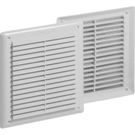 Jardibric – Grille de ventilation rectangulaire 200 mm x 150 mm – Aluminium blanc – Vissage rapide – Surface 200 cm² pour circulation d'air