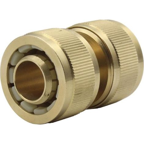 MT union manguera-manguera 19mm laton , Unión de manguera a manguera 19 mm MT Fabricado en latón con moleteado exterior según la normativa DIN 82 y con anillo de presión de col (1/2)