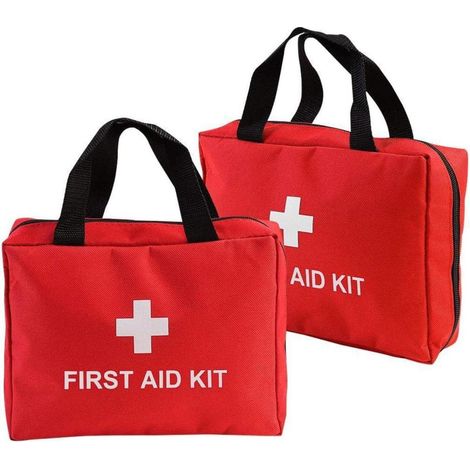Erste-Hilfe-Tasche 2er-Pack Rot, Nylon, kompakt, wasserdicht, mit Griffen