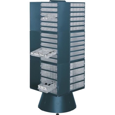 Raaco Drehturm leer, blau H1600xD880 mm, für Magazine T255 mm (1/2)