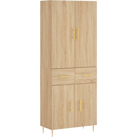 Buffet,Bahut,Meuble de Rangement haut Chêne sonoma 69,5x34x180 cm Bois d'ingénierie CFW58159 (1/5)