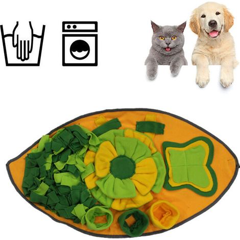 Tapis à renifler 70x40cm chien éducateurs pour Puzzle Tapis de Fouille Alimentation Lente Jouet intelligent Tapis Reniflant pour Chien Stress Release Couverture Pliable Antidérapant-Lavable (1/5)