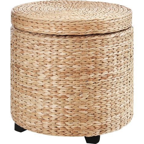Puf con almacenaje de ratán khaki Ø43 x 43 cm HOMVRA (1/3)