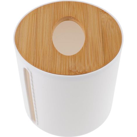 Porte-papier sur pied, bambou, avec couvercle, pour toilettes (1/5)