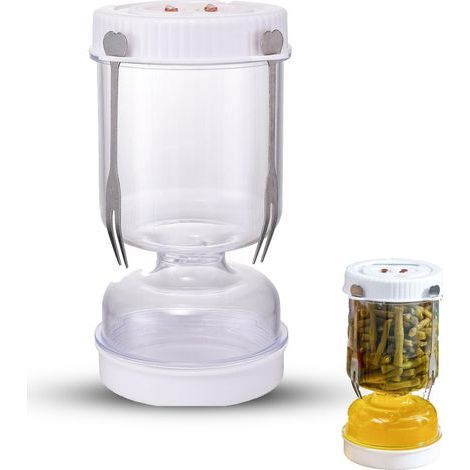 Pot de cornichon de 50 oz avec passoire à rabat, support de cornichon hermétique pour le stockage des aliments, pot séparateur de jus de cornichon pour câpres, olives et jalapenos (1/5)
