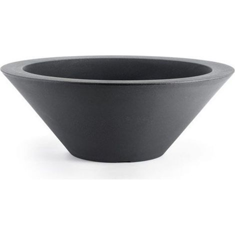 Vaso Moderno "Ciotola Schio" Essential in plastica da giardino per fiori e piante -80 cm / Antracite (1/5)