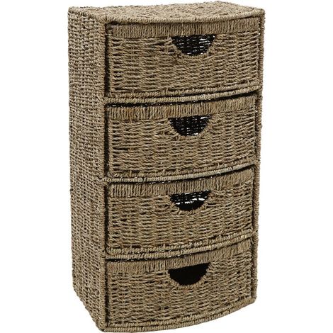 Hand Woven Seagrass Drawer, Storage Unit