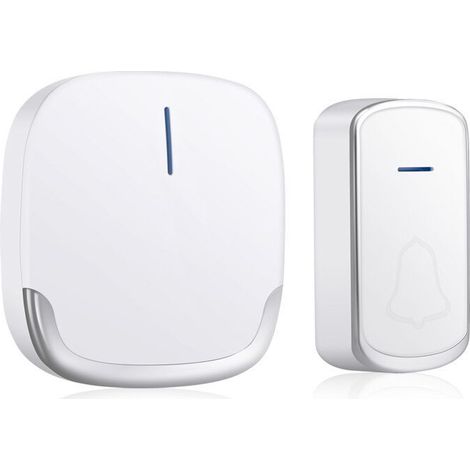 Sonnette, sonnette électronique sans fil, étanche, portée de 300 mètres, kit de sonnette avec flash LED et 58 sonneries de volume, convient aux urgences et à un usage domestique.