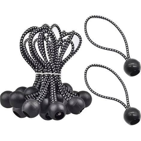 Tendeur Elastique Caoutchouc Tendeur Boule 10cm Cordons Élastiques avec Boules Tendeur Elastique Noir Tendeur de Bache Tendeur Elastique Boule pour Bâches Gazebos Tentes Camping(30 Pièces) (1/5)