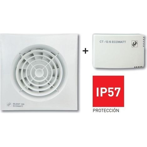 Kit aérateur ultra-silencieux SILENT 100 CZ 12V DESIGN ECOWATT + transfo 230/12V S&P (UNELVENT) 403107