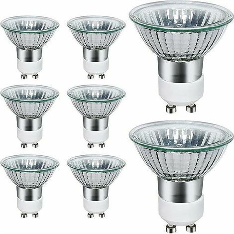 GU10 Ampoules Halogènes, Lot de 8 50W GU10 Spots Halogènes, AC 220V-240V, 700 Lumens, 3000K Blanc Chaud, Angle de Faisceau 40°, (1/4)