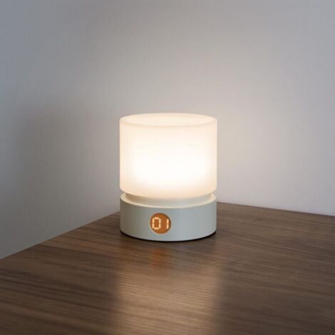 Veilleuse avec Minuterie, Petit lampe de Chevet de Table, LED Veilleuse Enfants, Veilleuse Bébé,Blanc, Dimmable, Batterie, Rec (1/4)
