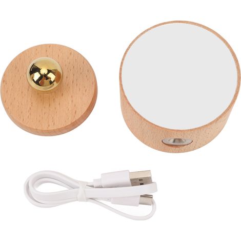 Ortviai Applique murale LED orientable 360° avec aimant, rechargeable par USB-C, variateur tactile sans étape, en bois de hêtre (1/5)